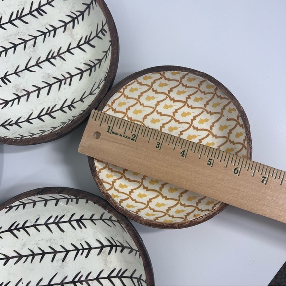 CHAD BARNETT Enameled Acacia Wood Bowls | Set of 4 - Picture 8 of 9